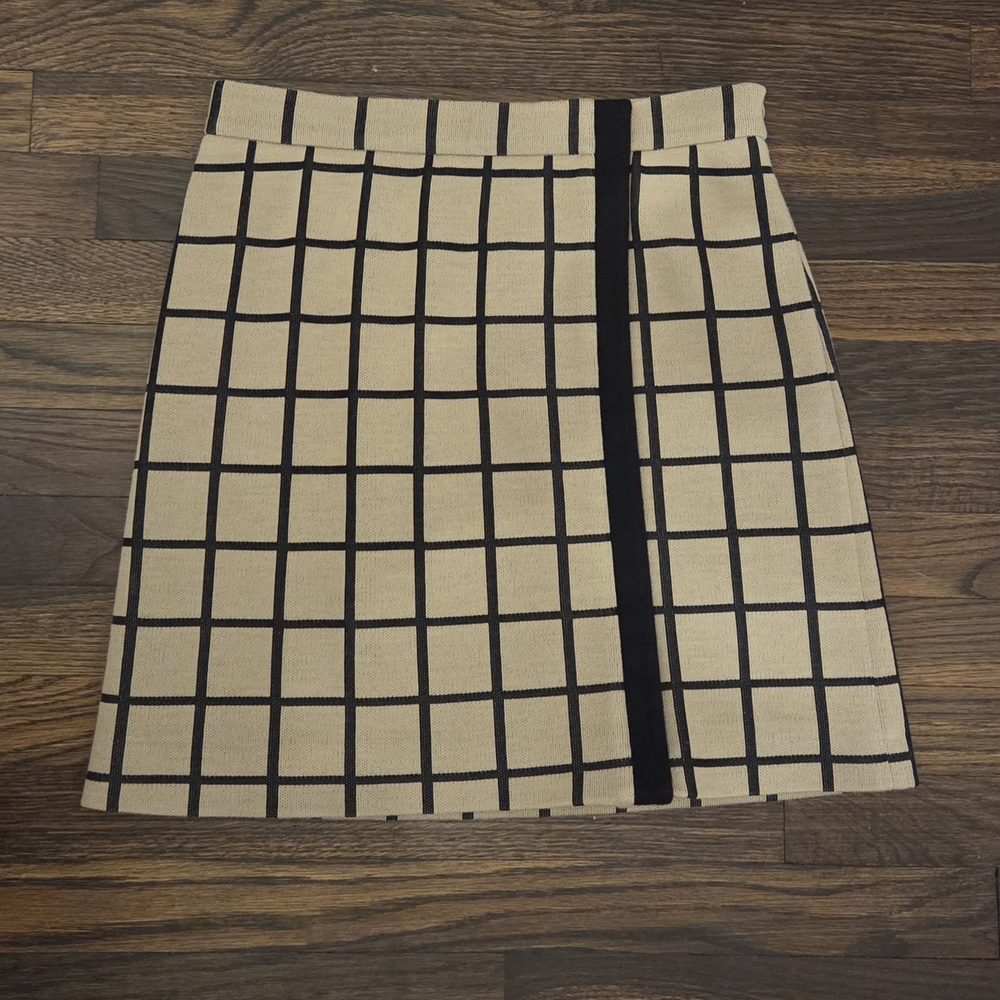 Missoni Tan and Black Checkered Mini Skirt
